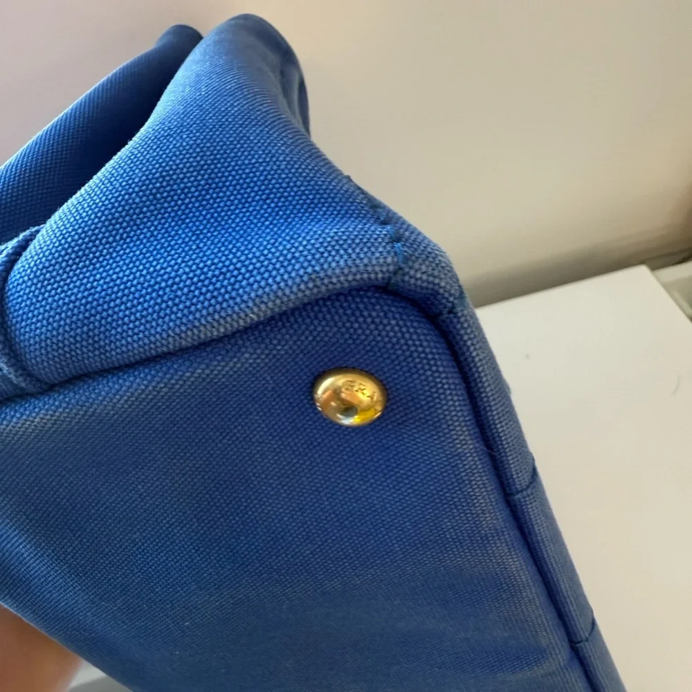 Prada Royal Blue Canvas Tote - Picture 9 of 12